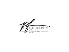 Letter PF Signature Logo Template Vector