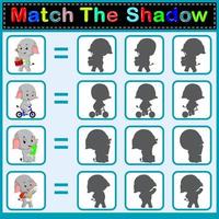 Find the correct shadow of the elephant vector