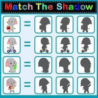 Find the correct shadow of the elephant vector