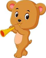 bear playing saxophone vector