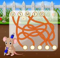 Logic puzzle game for study English with mouse vector