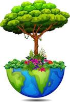 tree on the earth vector