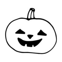 Halloween pumpkin doodle vector illustration isolated on white