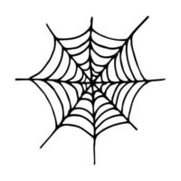 gráfico vectorial de garabato de tela de araña aislado en blanco vector