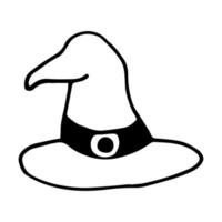 Witch hat doodle style vector graphic isolated on white