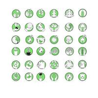 A set of icons Save the ecology of the earth. A set of icons in a minimalist style. Simple symbols vector