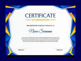 plantilla de certificado de graduación vector