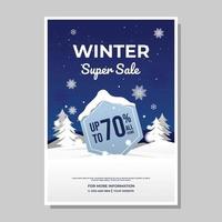 cartel de súper venta de invierno vector