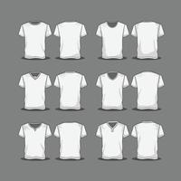 esquema de la colección de maquetas de camisetas de manga corta vector