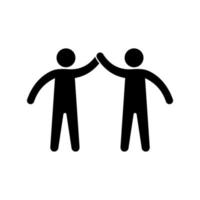 Two man greeting vector icon