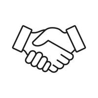 handshake outline icon vector