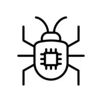 computer bug outline icon vector