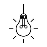 hanging bulb outline icon vector