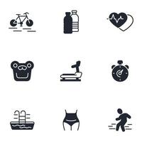 conjunto de iconos de fitness. elementos de vector de símbolo de paquete de fitness para web de infografía