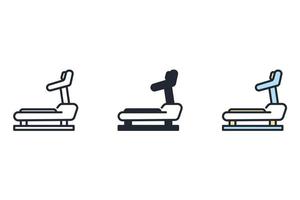 Treadmill icons  symbol vector elements for infographic web