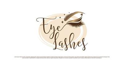 Luxury eyelashes logo design template for makeup salon with creative element concept vector