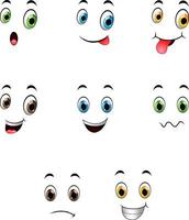 conjunto de diferentes emoticonos lindos vector