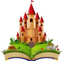 Castle in the storybook vector