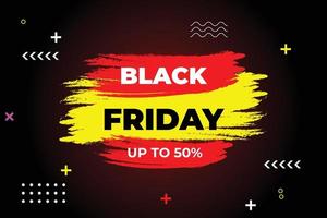 Black Friday sale poster. Commercial discount event banner. Black background textured. Vector business illustration. Black Friday vector illustration. Black Friday sale banner layout design