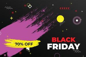 Black Friday sale poster. Commercial discount event banner. Black background textured. Vector business illustration. Black Friday vector illustration. Black Friday sale banner layout design