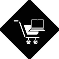 carro, ecommerce, icono de compras vector