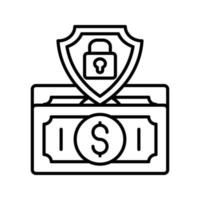 icono de vector de protección de dinero