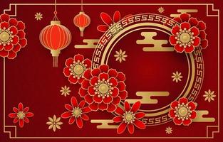 Chinese New Year Red Background vector