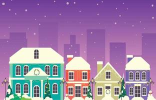 Christmas City Landscape vector