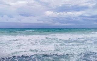 Hurricane 2021 thunderstorm tropical storm in Playa del Carmen Mexico. photo