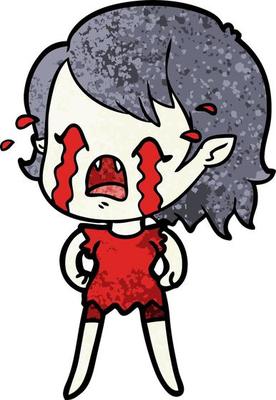 Vector vampire girl character in cartoon style