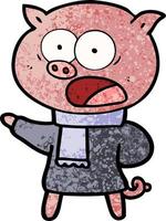 Cartoon pig character vector