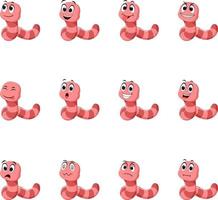 Worms with different facial expressions vector