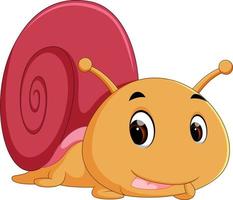 happy snail crawling vector