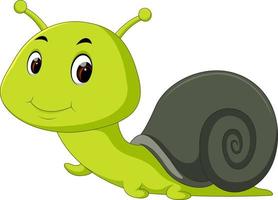 happy snail crawling vector