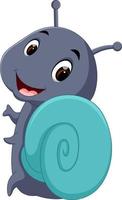 a comical snail cartoon vector