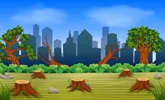 scenes of deforestation and building vector