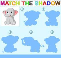 Find the correct shadow of the elephant vector