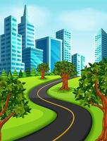 Illustration of a road to the city vector