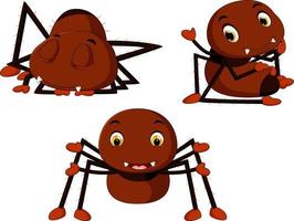 collection of spider cartoon vector