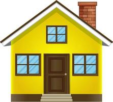 single house on white background vector