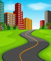 Illustration of a road to the city vector