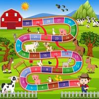 board game with farm background vector