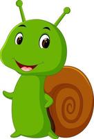 a smiling snail cartoon vector