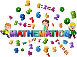 diseño de fuente para matemáticas de palabras con estudiante vector