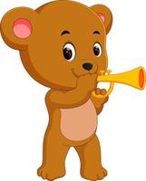 bear playing saxophone vector