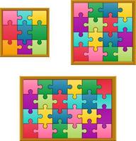 set collection Jigsaw puzzle game vector