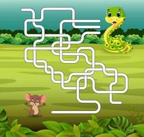 plantilla de juego con serpiente y ratón vector