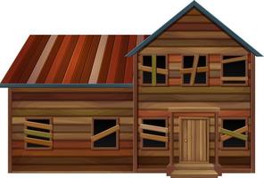 Wooden house in bad condition vector