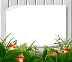 Empty paper blank on wooden signboard in the garden vector