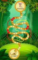 Game template with snake and mouse in forest background vector